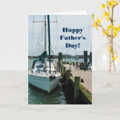 Kapitein Fathers Day Sailing Boat Kaart (Gele Bloem)