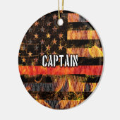 Kapitein Firefighter Vlag Keramisch Ornament (Links)