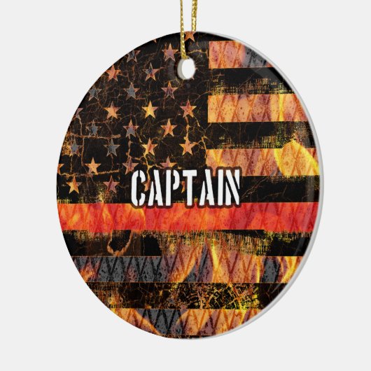 Kapitein Firefighter Vlag Keramisch Ornament (Links)