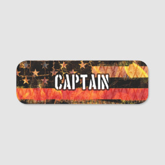 Kapitein Firefighter Vlag Naamplaatje