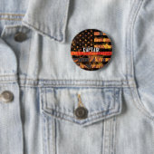 Kapitein Firefighter Vlag Ronde Button 5,7 Cm (In situ)