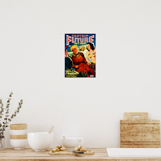 Kapitein Future — Dagen van creatie Poster (Keuken)