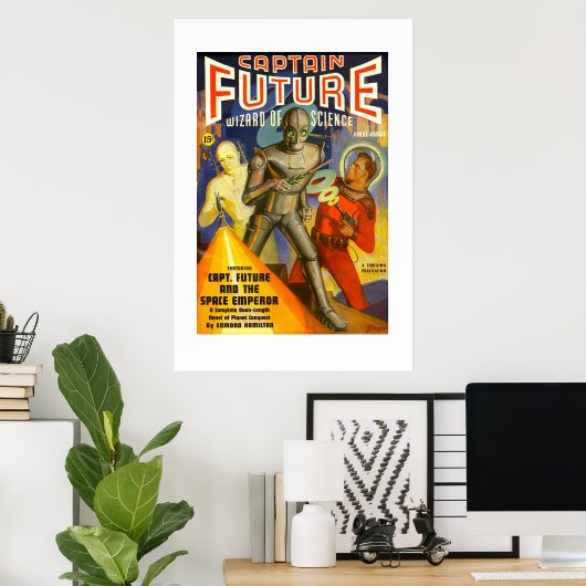 Kapitein Future pulp cover poster (Thuiskantoor)