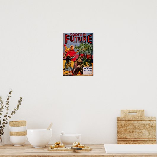 Kapitein Future — Te komen werelden Poster (Keuken)