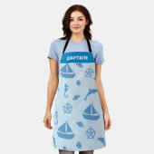 "KAPITEIN" Gepersonaliseerd Nautisch Schort (Gedragen)