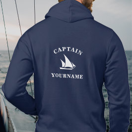 Kapitein Gepersonaliseerd Nautische Zeilboot Sweat Hoodie