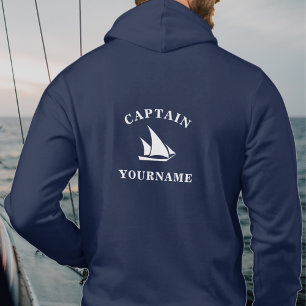 Kapitein Gepersonaliseerd Nautische Zeilboot Sweat Hoodie