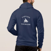 Kapitein Gepersonaliseerd Nautische Zeilboot Sweat Hoodie (Achterkant)