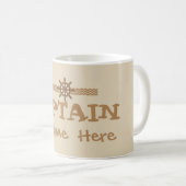 Kapitein, gepersonaliseerde bootbeker koffiemok (Voorkant rechts)