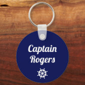 Kapitein Gepersonaliseerde Schip Wiel Sleutelhange Sleutelhanger (Achterkant)