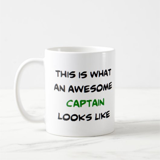 kapitein, geweldig koffiemok (Links)