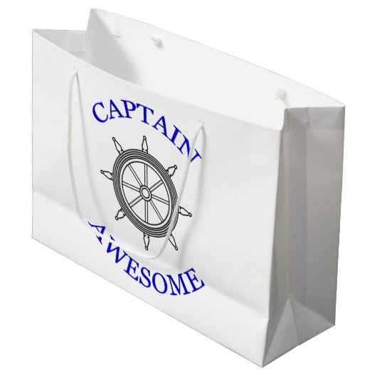 "Kapitein Geweldige" Groot Cadeauzakje (Voorkant Gekanteld)