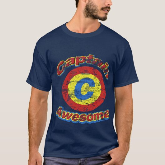 kapitein Geweldige Mannen donker Shirt (Voorkant)