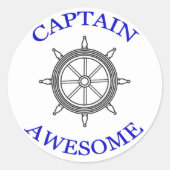 "Kapitein Geweldige" Ronde Sticker (Voorkant)