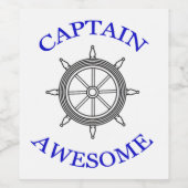 Kapitein Geweldige Wijnlabel Wijn Etiket (Enkel label)