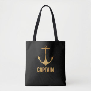 Kapitein, Gold Anchor Tote Bag