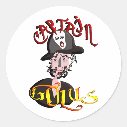 Kapitein Golus Ronde Sticker (Voorkant)