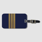 Kapitein gouden strepen bagagelabel (Voorkant (horizontaal))