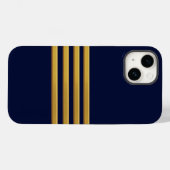 Kapitein gouden strepen Case-Mate iPhone case (Achterkant (horizontaal))