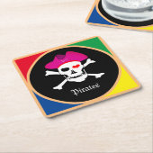 Kapitein "Grace" en Piraten - Schaaleiland/Meisjes Kartonnen Onderzetters (Schuin)
