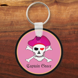 Kapitein Grace & Piratenvlag, Boot Vakantie / Dame Sleutelhanger