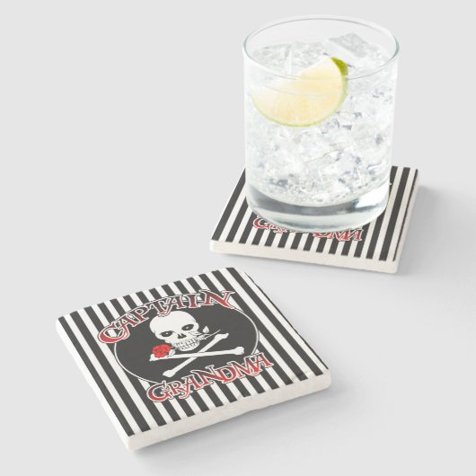 Kapitein Grandma Marble Stone Onderzetter (Zijkant)