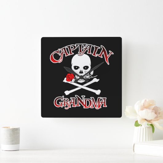 Kapitein Grandma Wall Clock Vierkante Klok (Huis)
