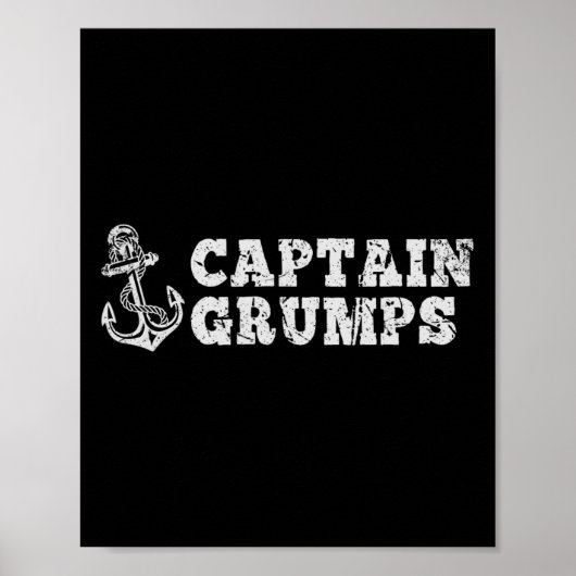 Kapitein Grumps Zeilboot Boat Anchor Poster (Voorkant)