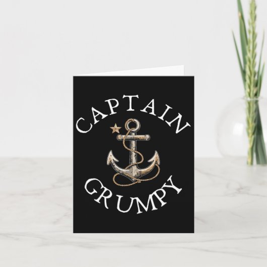 Kapitein Grumpy Boat Zeilboot Vintage Anker Kaart (Voorkant)