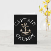 Kapitein Grumpy Boat Zeilboot Vintage Anker Kaart (Gele Bloem)