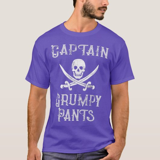 Kapitein Grumpy Pants Personalized Pirate Pontoon T-shirt (Voorkant)