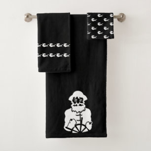 Kapitein haaien Badkamer Zwart-wit handdoekset Bad Handdoek