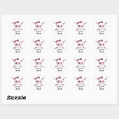 Kapitein Haak Schedel & Haak Haken (Roze) Ronde Sticker (Vel)