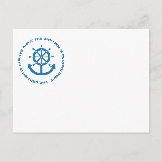 Kapitein heeft altijd gelijk briefkaart (Voorkant)