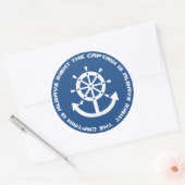 Kapitein heeft altijd gelijk ronde sticker (Envelop)