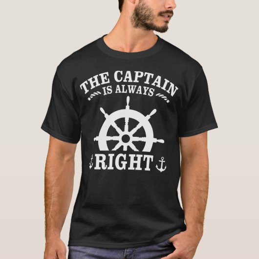 Kapitein heeft altijd gelijk Zeilboot Motorboot Ca T-shirt (Voorkant)