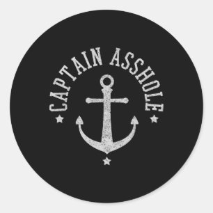 Kapitein Hole - Grappige Zeilboten Boot Zeiler G Ronde Sticker