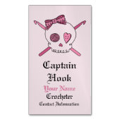 Kapitein Hook-Crochet Skull (Hair Bow) Visitekaartje Magneet (Voorkant Verticaal)