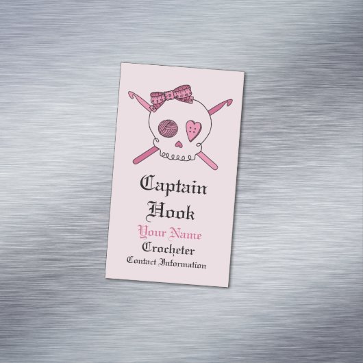 Kapitein Hook-Crochet Skull (Hair Bow) Visitekaartje Magneet (Voorbeeld)
