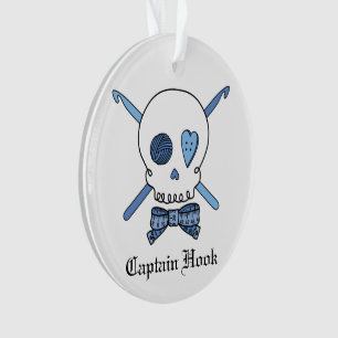 Kapitein Hook - Kroesschedel (blauw) Ornament