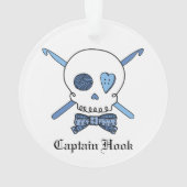 Kapitein Hook - Kroesschedel (blauw) Ornament (achterkant)
