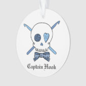Kapitein Hook - Kroesschedel (blauw) Ornament (voorkant)