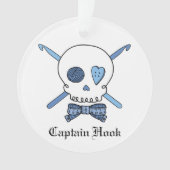 Kapitein Hook - Kroesschedel (blauw) Ornament (voorkant)