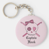 Kapitein Hook Skull & Crochet Hooks (Roze achterzi Sleutelhanger (Voorkant)