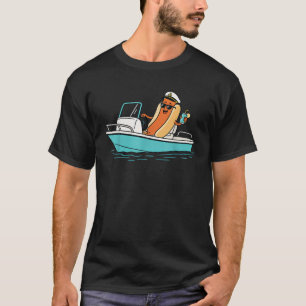 Kapitein Hotdog Grappige Hotdog Boot Kapitein Mere T-shirt