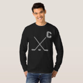 Kapitein Ice Hockey Dark T-Shirt (Voorkant volledig)