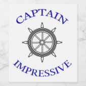 Kapitein Impressive Wine Label Wijn Etiket (Enkel label)