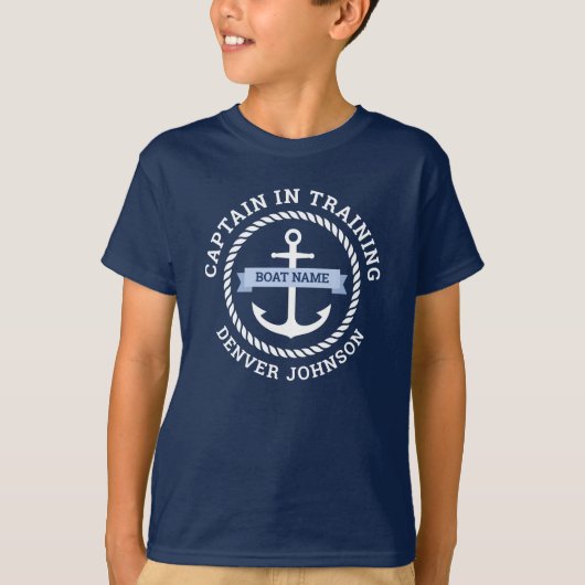 Kapitein in in training ankergrenzenschip t-shirt (Voorkant)