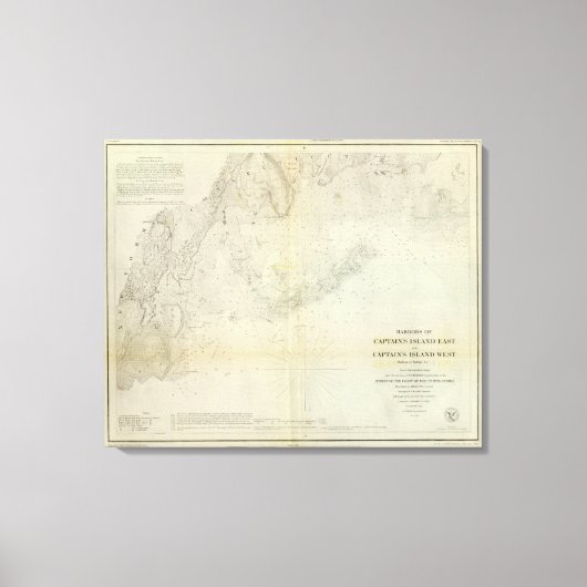 Kapitein Island E, W Canvas Afdruk (Voorkant)