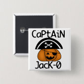 Kapitein Jack=O Halloween-overhemden en -geschenke Vierkante Button 5,1 Cm (Voorkant /achterkant)